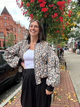 Load image into Gallery viewer, Coats & Jackets Fabiloa | Floral Bomber Jacket | Black