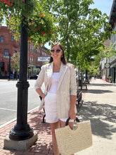 Load image into Gallery viewer, Coats & Jackets Sand Striped Linen Blazer