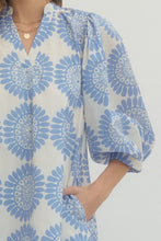 Load image into Gallery viewer, Dresses Evelyn | Blue Print Puff Sleeve Dress