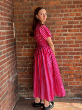 Load image into Gallery viewer, Dresses Gwyneth | Red Pink Vertical Stripe Zip Dress