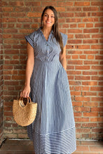 Load image into Gallery viewer, Dresses Remi | Navy Striped Midi Dress