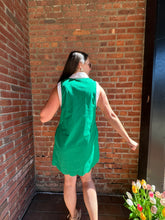 Load image into Gallery viewer, Dresses Tara | Green Sleeveless White Trim Dress