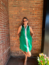 Load image into Gallery viewer, Dresses Tara | Green Sleeveless White Trim Dress