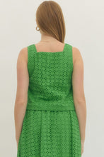 Load image into Gallery viewer, Tops Everly | Eyelet Sleeveless Top in Green