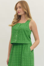 Load image into Gallery viewer, Tops Everly | Eyelet Sleeveless Top in Green