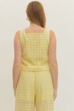Load image into Gallery viewer, Tops Everly | Eyelet Sleeveless Top in Lemon