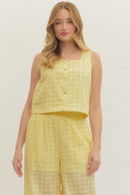 Load image into Gallery viewer, Tops Everly | Eyelet Sleeveless Top in Lemon