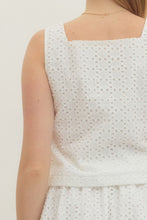 Load image into Gallery viewer, Tops Everly | Eyelet Sleeveless Top in Off-White