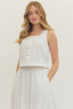 Load image into Gallery viewer, Tops Everly | Eyelet Sleeveless Top in Off-White