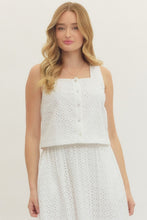 Load image into Gallery viewer, Tops Everly | Eyelet Sleeveless Top in Off-White