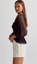 Load image into Gallery viewer, Tops Kait Swiss Dot Top | Black