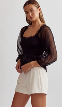 Load image into Gallery viewer, Tops Kait Swiss Dot Top | Black