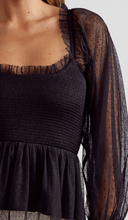 Load image into Gallery viewer, Tops Kait Swiss Dot Top | Black