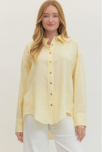 Load image into Gallery viewer, Tops Yellow Striped Button-Up