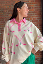 Load image into Gallery viewer, Tops Sequin Golf Club Long Sleeve | Pink Large