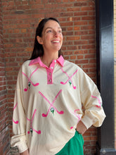 Load image into Gallery viewer, Tops Sequin Golf Club Long Sleeve | Pink Large