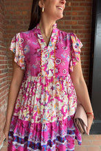 Load image into Gallery viewer, Dresses Anna | Flutter Sleeves Mixed Print V-neck Dress