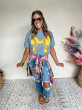 Load image into Gallery viewer, Softball Bow | Grey Graphic Tee