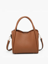Load image into Gallery viewer, Bags Ruby 3-Compartment Satchel w/ Dual Handles: Brown