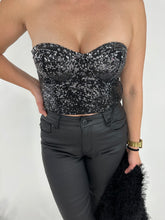 Load image into Gallery viewer, Tops Ombre Sequin Corset Top