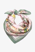 Load image into Gallery viewer, Accessories Floral Bird Print Silky Feel Bandana Scarf