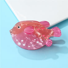 Load image into Gallery viewer, Pink Fish Seaside Nautical Fish Starfish Conch Hair Clips