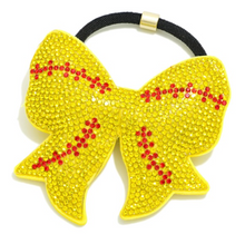 Load image into Gallery viewer, Baseball Accessories SOFTBALL Puffy Rhinestone Sports Ball Hair Tie