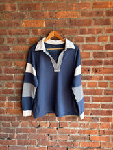 Load image into Gallery viewer, Sweatshirt Blue Lagoon | Striped Colorblock Rugby