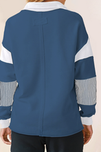 Load image into Gallery viewer, Tops Striped Colorblock Rugby Sweatshirt