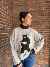 Load image into Gallery viewer, Sweater Goin' Fishin | "Bear with Salmon" Graphic Long Sleeve Crew Neck Sweater