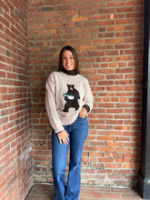 Load image into Gallery viewer, Sweater Goin' Fishin | "Bear with Salmon" Graphic Long Sleeve Crew Neck Sweater