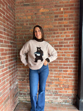 Load image into Gallery viewer, Sweater Goin' Fishin | "Bear with Salmon" Graphic Long Sleeve Crew Neck Sweater