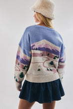 Load image into Gallery viewer, Sweater Snow Mountain Graphic Sweater | Light Blue