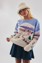 Load image into Gallery viewer, Sweater Snow Mountain Graphic Sweater | Light Blue
