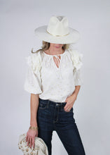 Load image into Gallery viewer, Tops Eyelet lace Embroidered Blouse | Cream