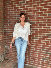 Load image into Gallery viewer, Tops Eyelet lace Embroidered Blouse | Cream