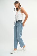 Load image into Gallery viewer, Tops Nora | White Sleeveless 3D Floral Tie Front Top | Large