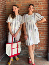 Load image into Gallery viewer, Baseball Ballpark Baseball Sequin Dress | Striped