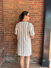 Load image into Gallery viewer, Baseball Ballpark Baseball Sequin Dress | Striped