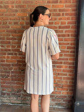 Load image into Gallery viewer, Baseball Ballpark Baseball Sequin Dress | Striped
