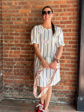 Load image into Gallery viewer, Baseball Ballpark Baseball Sequin Dress | Striped