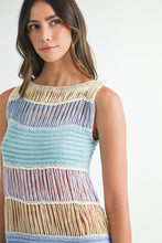 Load image into Gallery viewer, Luna | Fringe Crochet Midi Dress In Periwinkle