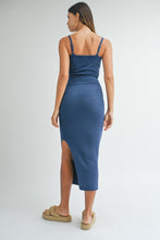 Load image into Gallery viewer, Aurora | Navy Wooden Beaded Bodycon Midi Dress
