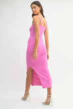 Load image into Gallery viewer, Aurora | Pink Wooden Beaded Bodycon Midi Dress