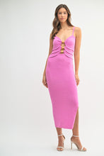 Load image into Gallery viewer, Aurora | Pink Wooden Beaded Bodycon Midi Dress