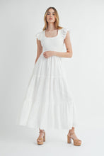 Load image into Gallery viewer, Mila | White tiered maxi dress