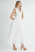 Load image into Gallery viewer, Mila | White tiered maxi dress