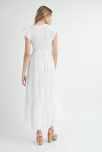 Load image into Gallery viewer, Mila | White tiered maxi dress