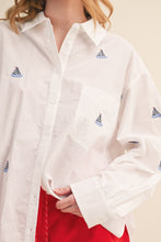 Load image into Gallery viewer, Tops Sailboat Embroidery Button Down Shirt