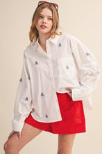 Load image into Gallery viewer, Tops Sailboat Embroidery Button Down Shirt